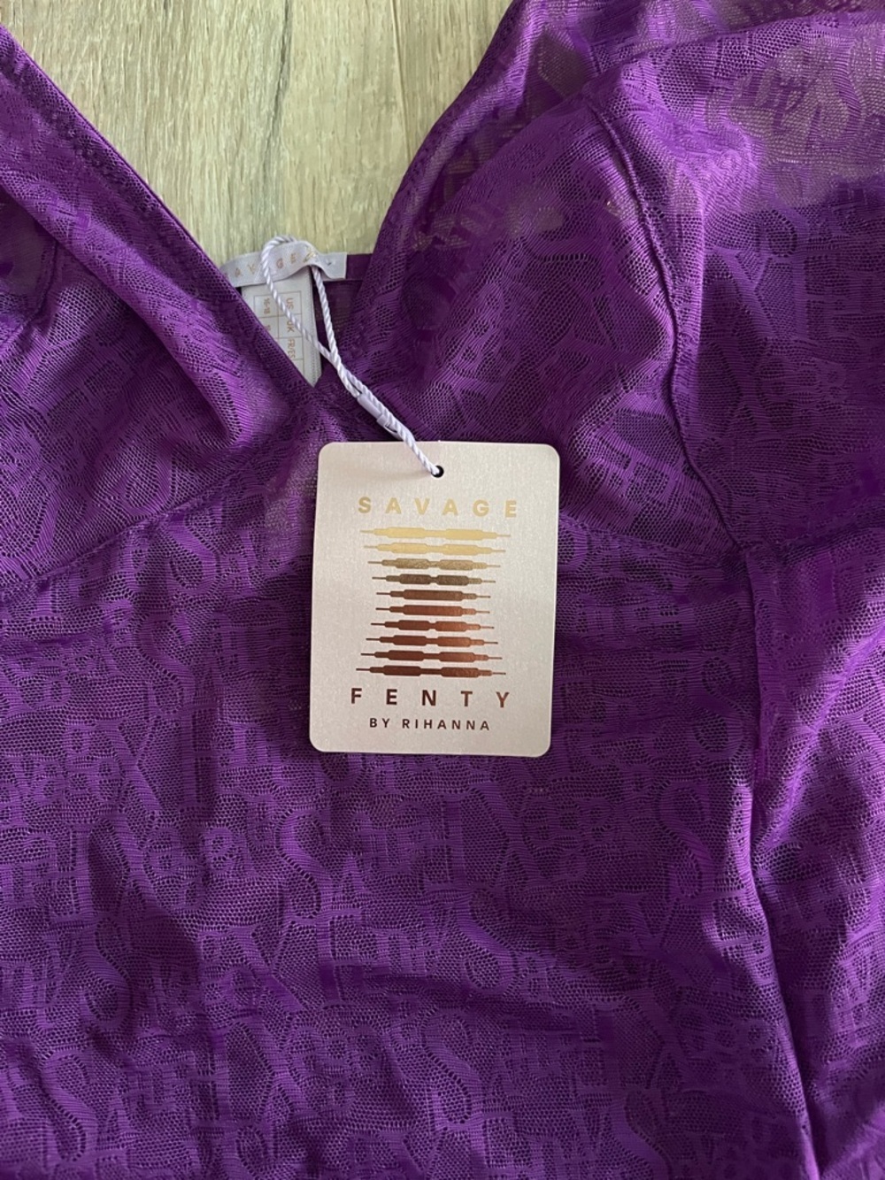 NWT Savage X Fenty Women’s Signature Script Slip Deep Purple - Size 1X - Picture 2 of 7